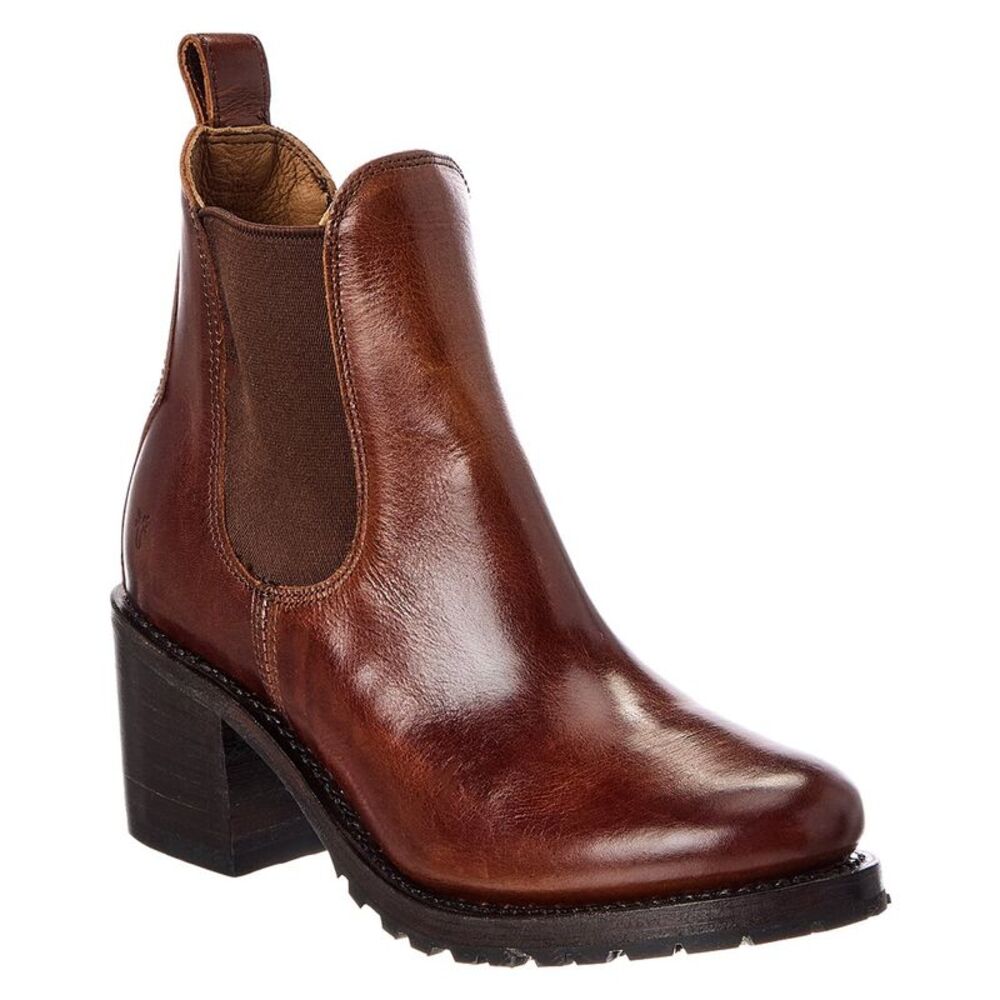 Frye Sabrina Leather Chelsea Boot, Brown